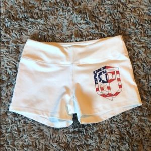 White workout shorts